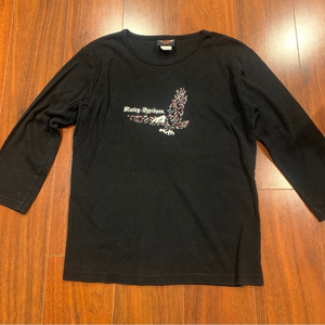 Harley Davidson Women's size M Black Rhinestone Eagle 3/4 Sleeved Shirt‎ Fairfax